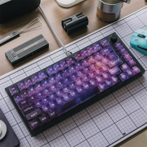 Starry Fire 104+15 Fog Transparent PC Pad Printing ai3D Keycaps Set Cherry Profile for Mechanical Keyboard